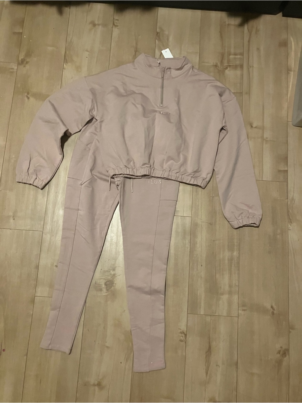 Cropped Half-Zip Pullover & High-Waist Leggings Set - Blush